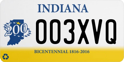 IN license plate 003XVQ