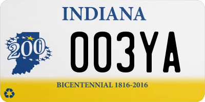 IN license plate 003YA