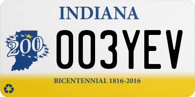 IN license plate 003YEV