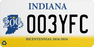 IN license plate 003YFC