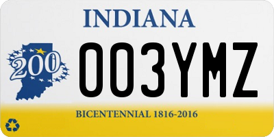 IN license plate 003YMZ