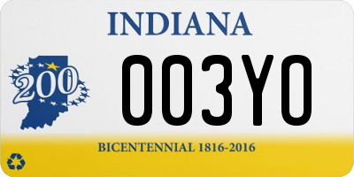 IN license plate 003YO