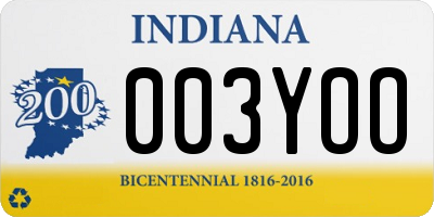 IN license plate 003YOO