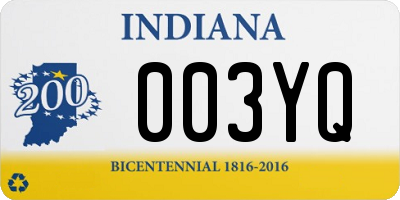 IN license plate 003YQ