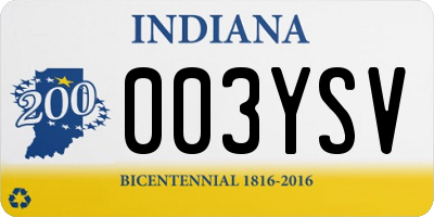 IN license plate 003YSV