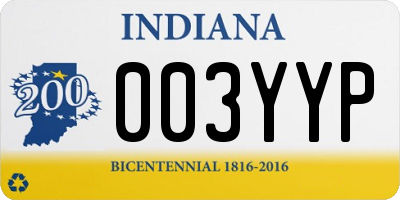 IN license plate 003YYP