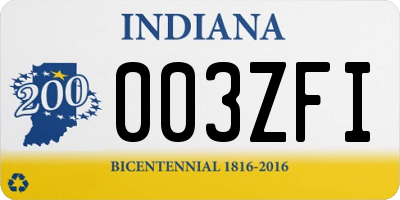 IN license plate 003ZFI