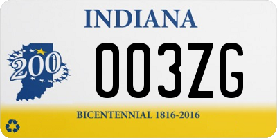 IN license plate 003ZG