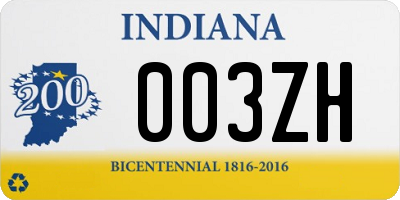 IN license plate 003ZH