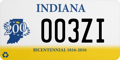 IN license plate 003ZI