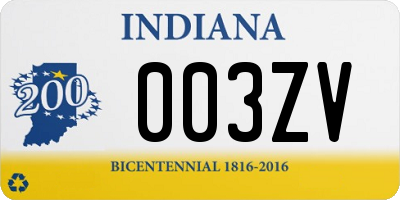 IN license plate 003ZV