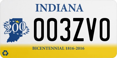 IN license plate 003ZVO