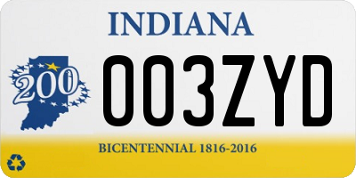 IN license plate 003ZYD