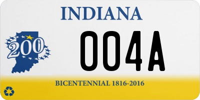 IN license plate 004A