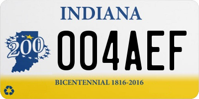 IN license plate 004AEF