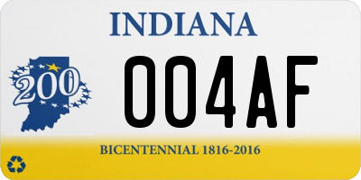 IN license plate 004AF