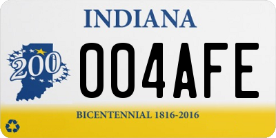 IN license plate 004AFE