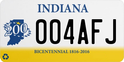 IN license plate 004AFJ