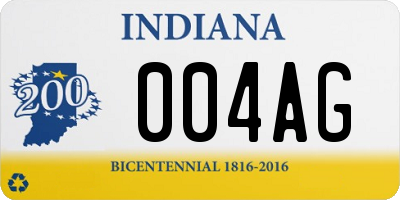 IN license plate 004AG