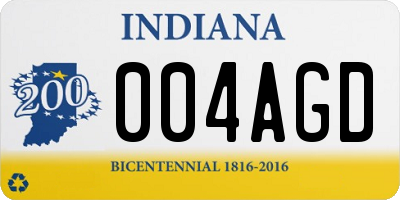 IN license plate 004AGD