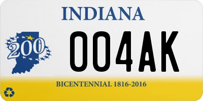 IN license plate 004AK