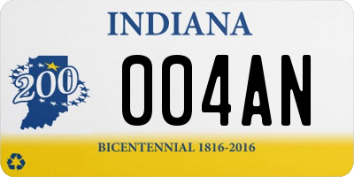 IN license plate 004AN