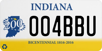 IN license plate 004BBU