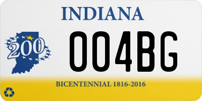 IN license plate 004BG