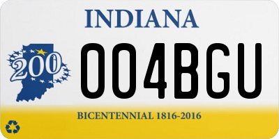 IN license plate 004BGU