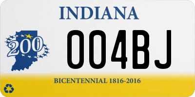 IN license plate 004BJ