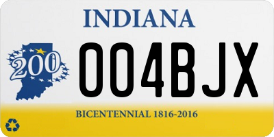 IN license plate 004BJX