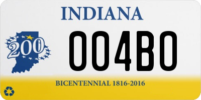 IN license plate 004BO