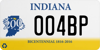 IN license plate 004BP