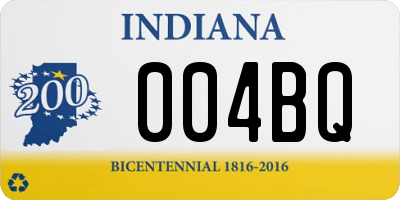 IN license plate 004BQ