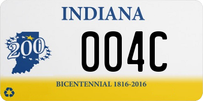 IN license plate 004C