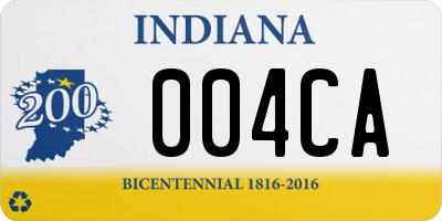 IN license plate 004CA