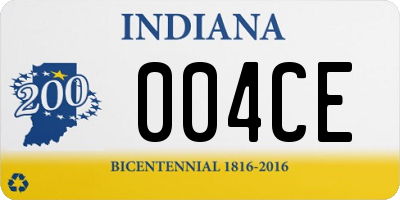 IN license plate 004CE