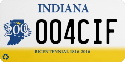 IN license plate 004CIF