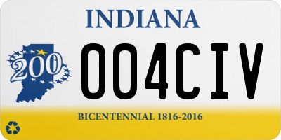 IN license plate 004CIV