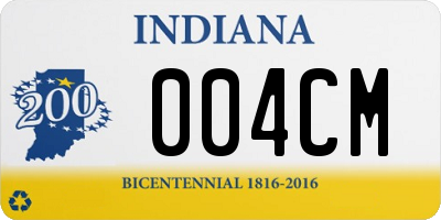 IN license plate 004CM