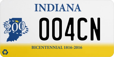 IN license plate 004CN