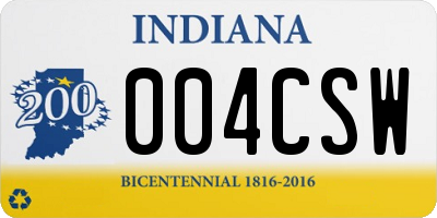 IN license plate 004CSW