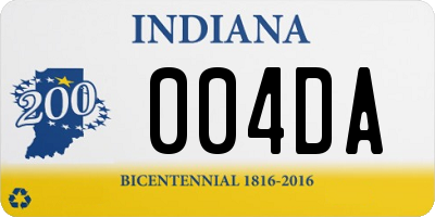 IN license plate 004DA