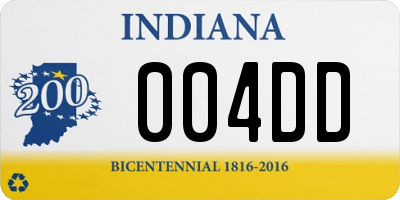 IN license plate 004DD