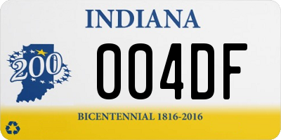 IN license plate 004DF