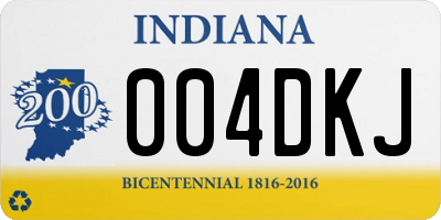 IN license plate 004DKJ