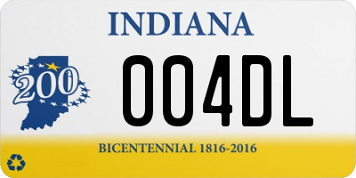 IN license plate 004DL