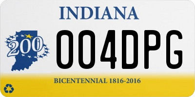 IN license plate 004DPG