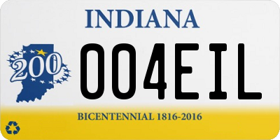 IN license plate 004EIL