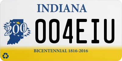 IN license plate 004EIU